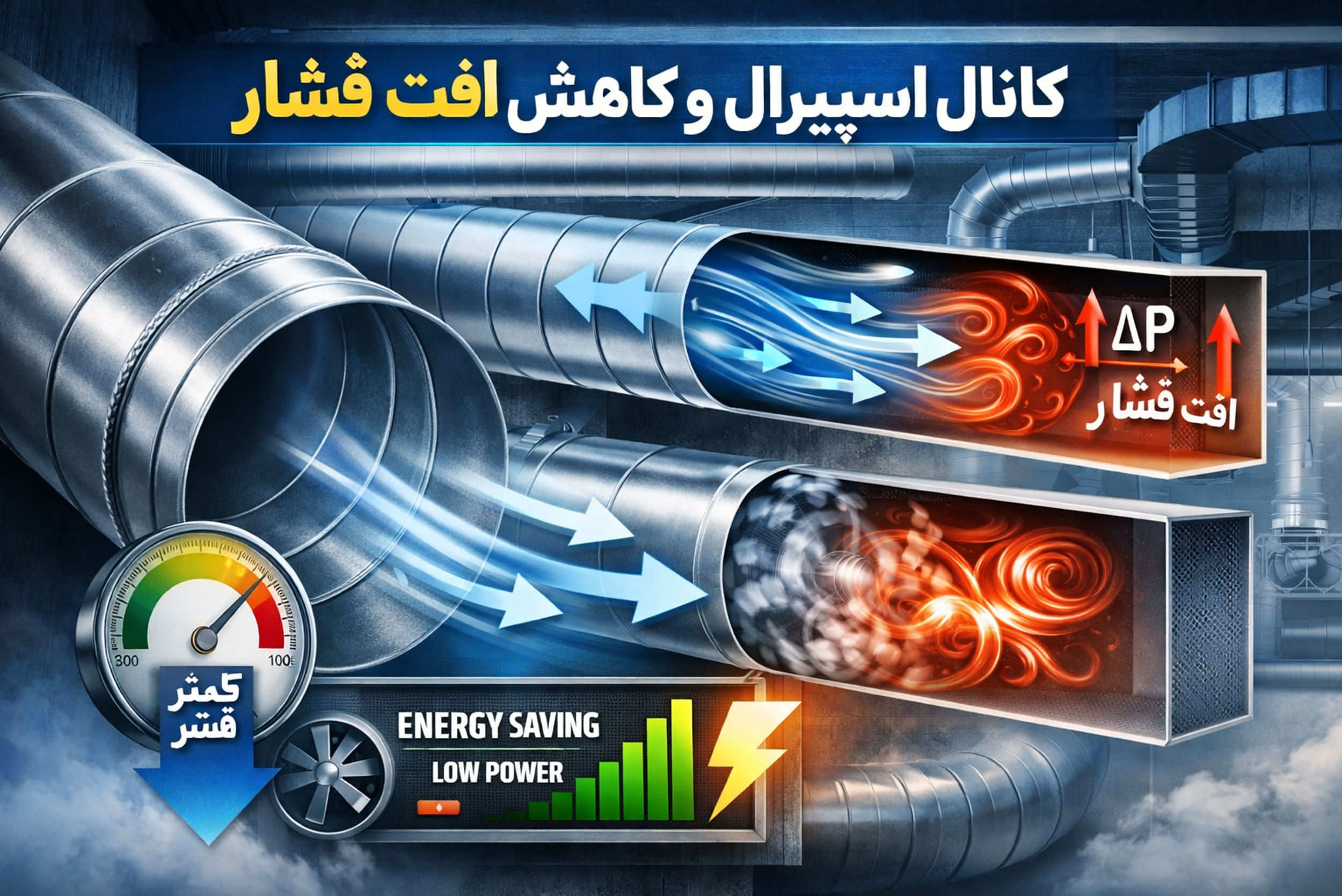 کانال اسپیرال و کاهش افت فشار